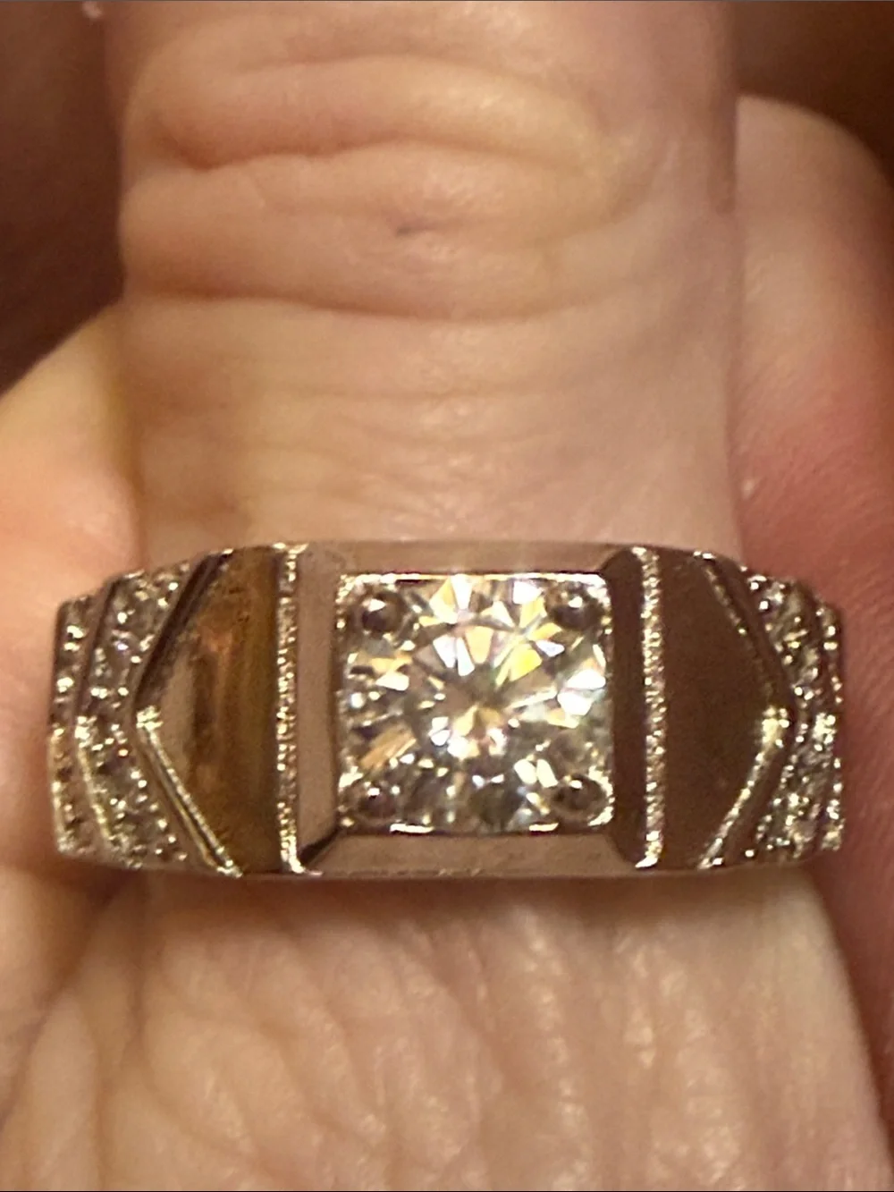 GRA CERTIFIED MOISSANITE DIAMOND 1 CT MEN’S RING 925 Sterling Silver NEW